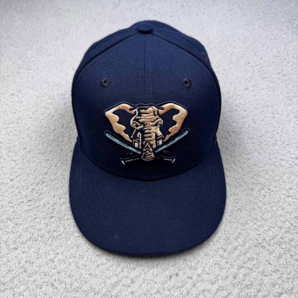 Oakland Athletics Hat Cap Fitted Mens 7 3/8 Navy MLB 50th Anniversary 59FIFTY